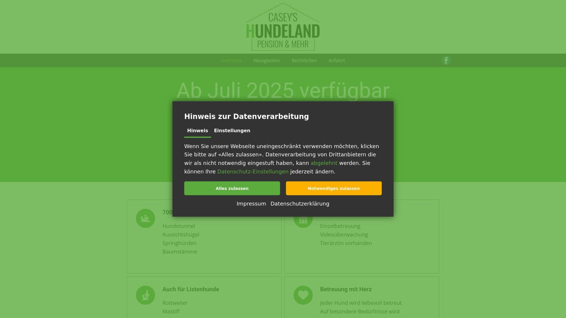 Casey’s Hundeland, Hundepension