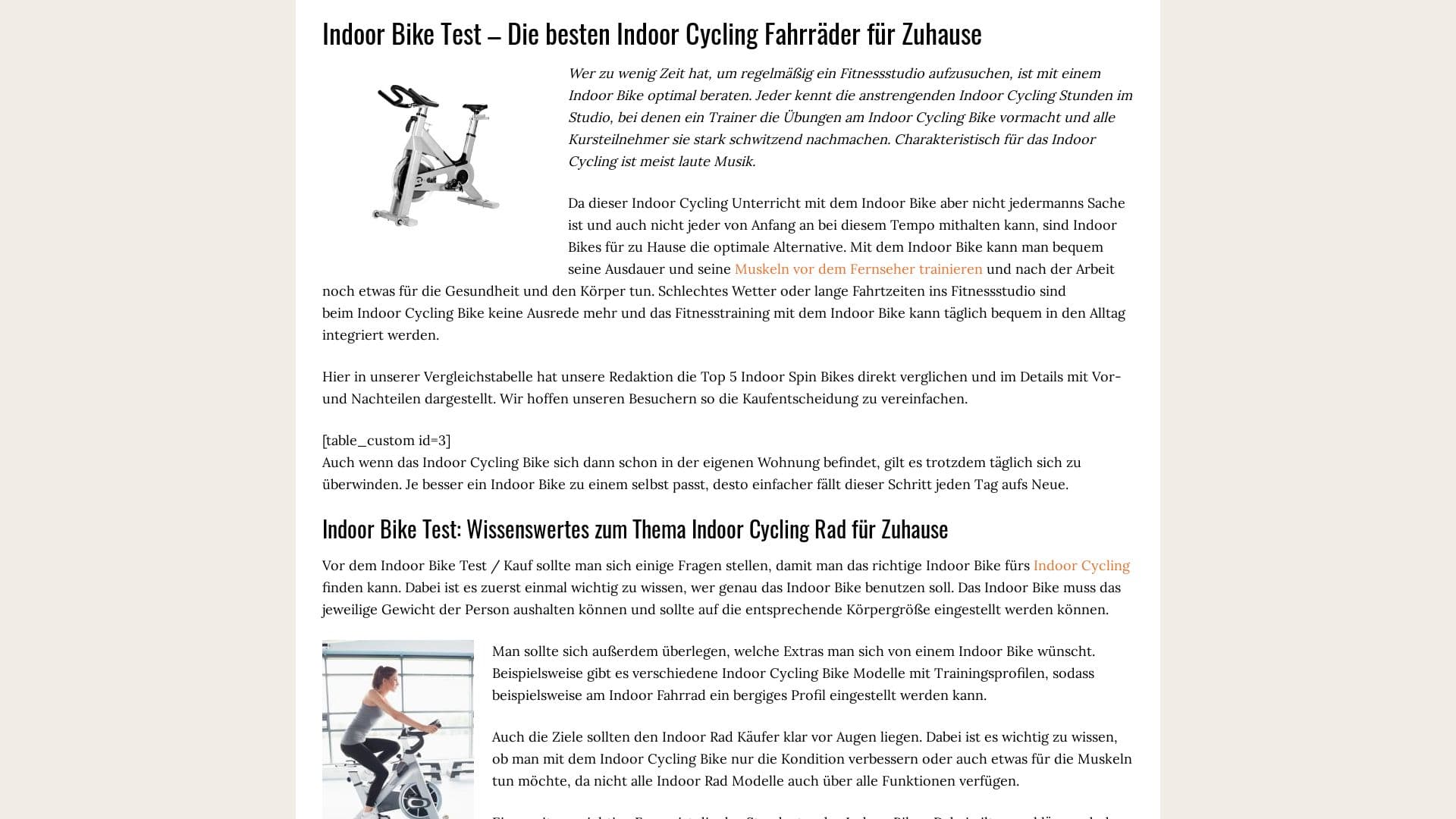 Indoor Bike Test