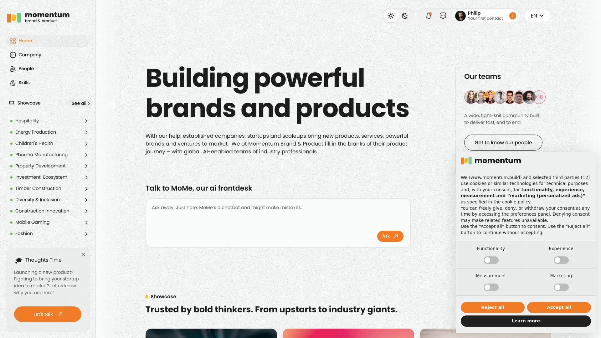 Momentum | Website as a Service