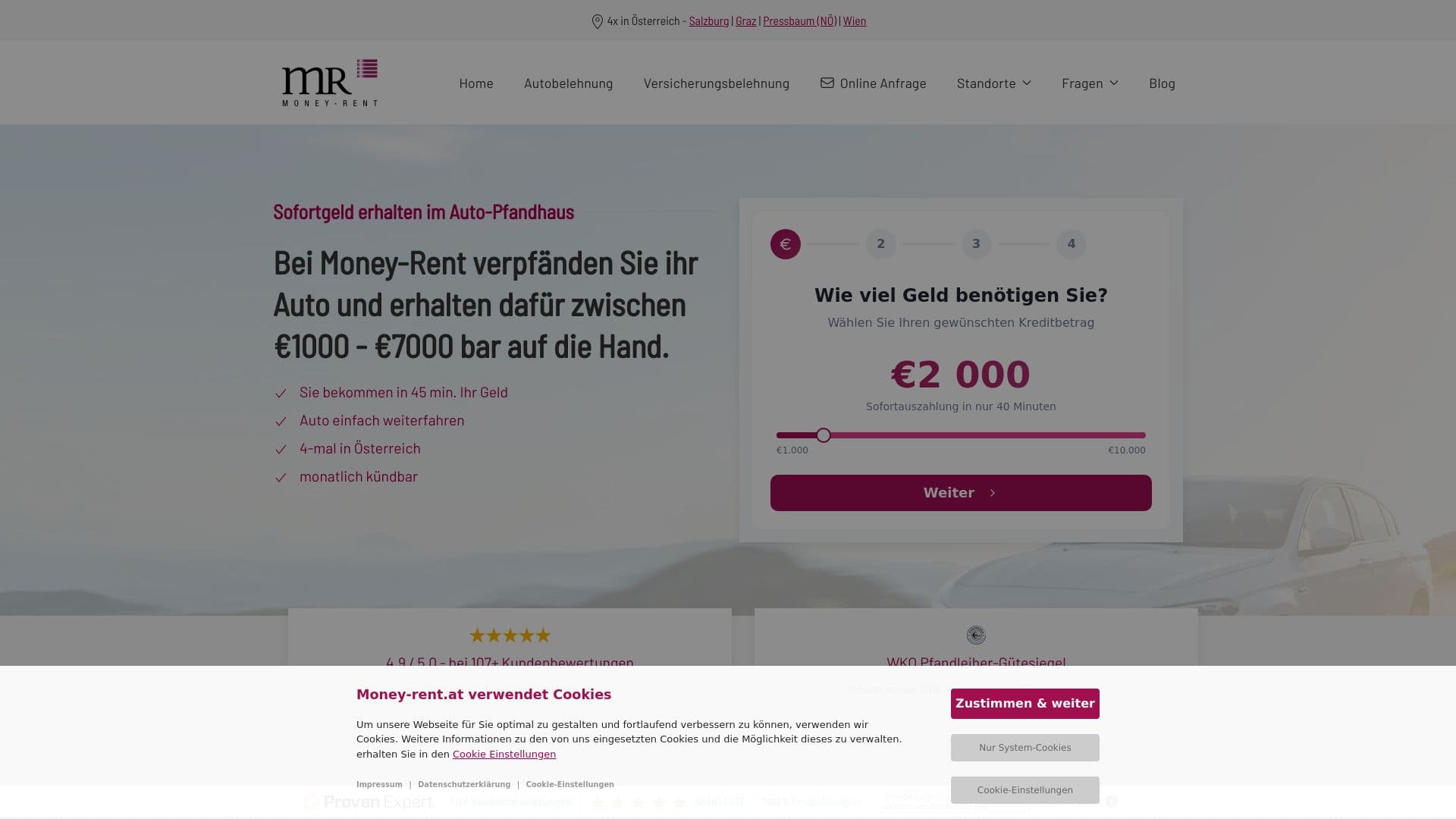 Money Rent Autobelehnung Salzburg