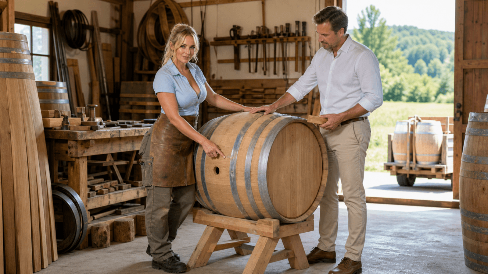 Fassbinderei-Website: Holzfässer, Reparatur und Lieferung klar anfragen