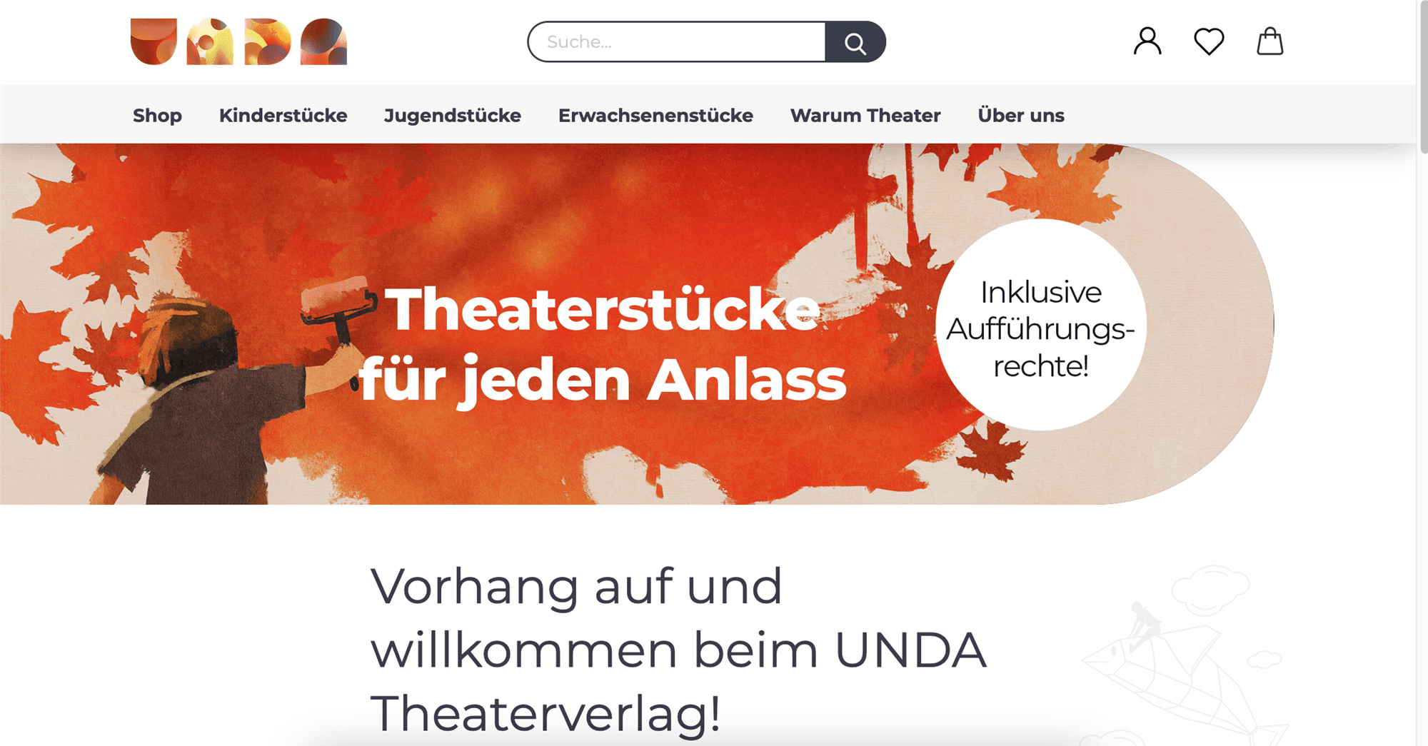 Über 30 Jahre Theaterliebe: Entdecke über 230 moderne Stücke für Kinder, Jugendliche und Erwachsene im UNDA Onlineshop.