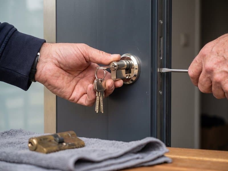 Schließzylinder wechseln – neuer Profilzylinder wird eingesetzt
