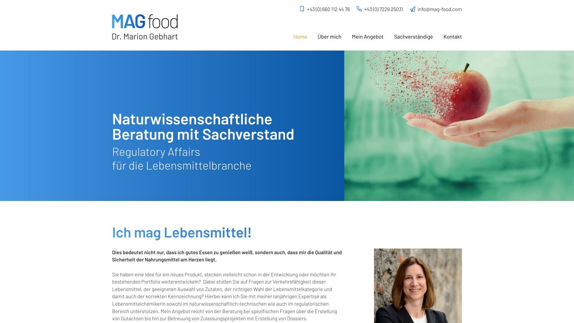 Dr. Marion Angela Gebhart - Ingenieurbüro (beratende Ingenieurin) für Lebensmittelchemie