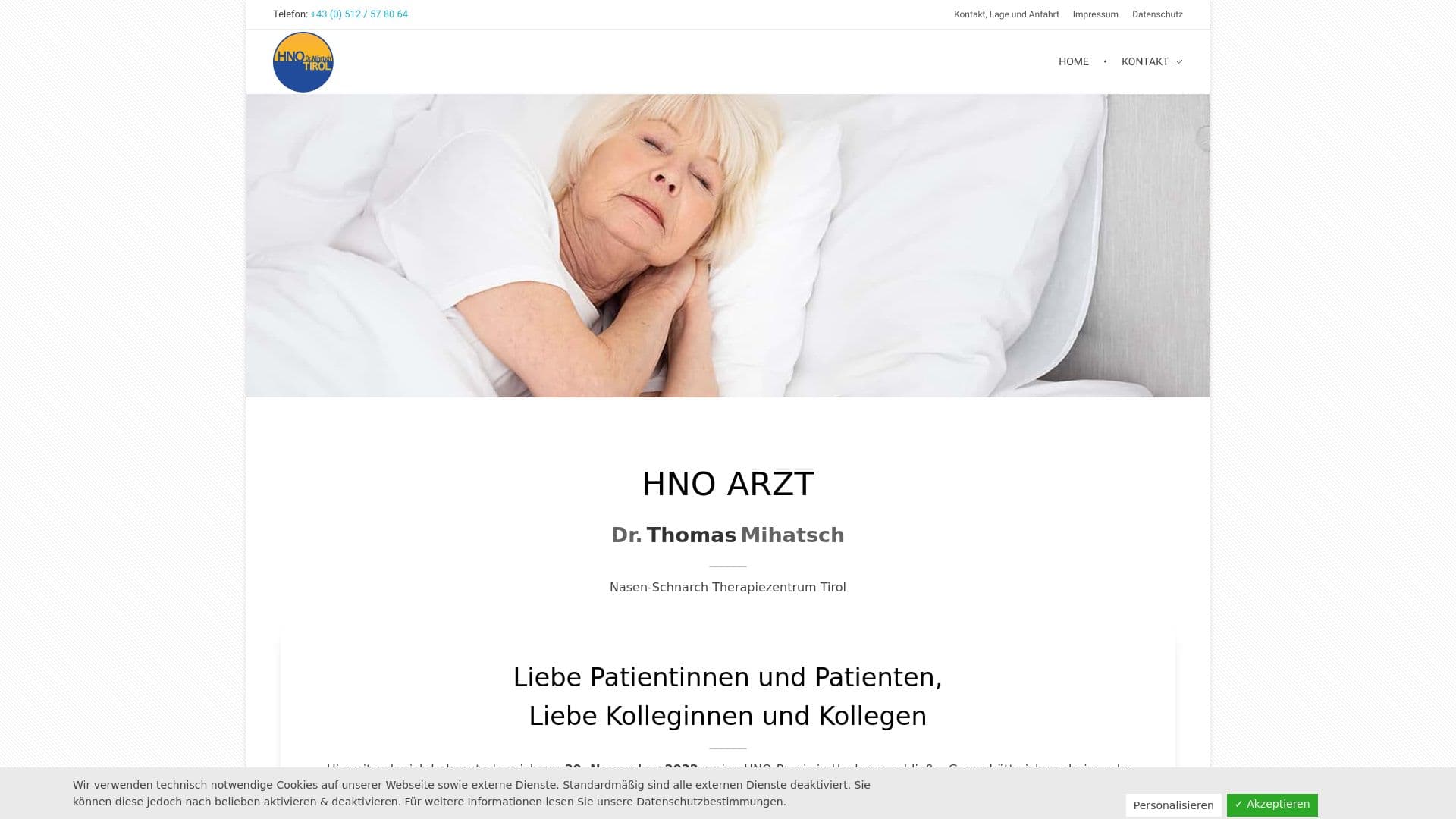 Dr. Thomas Mihatsch - NSZ - Nasen Schnarch Zentrum Tirol, HNO Praxis