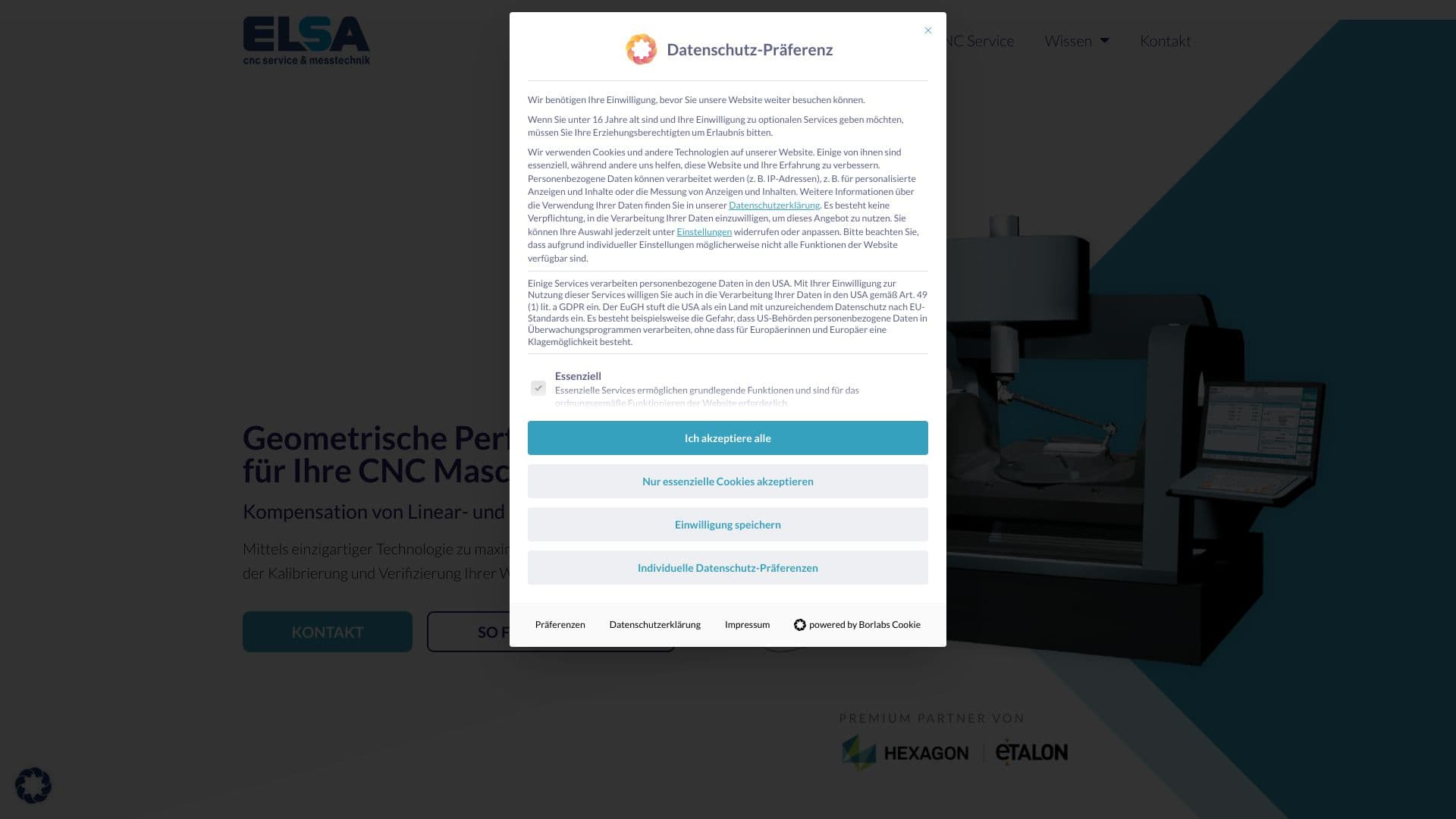 ELSA cnc service Maschinenkalibrierung
