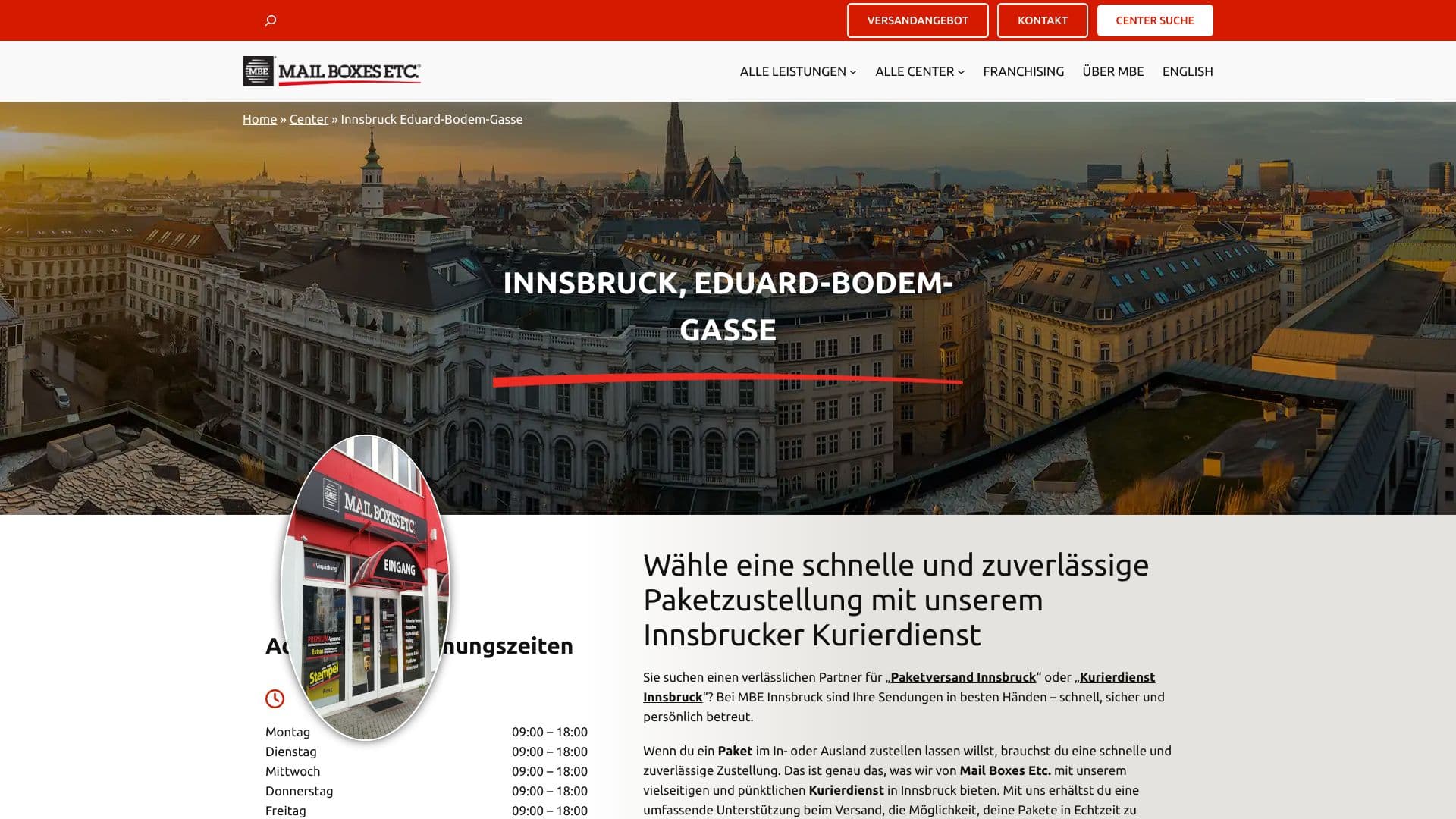 Mail Boxes Etc. Innsbruck - Versand, Verpackung, Grafik & Druck