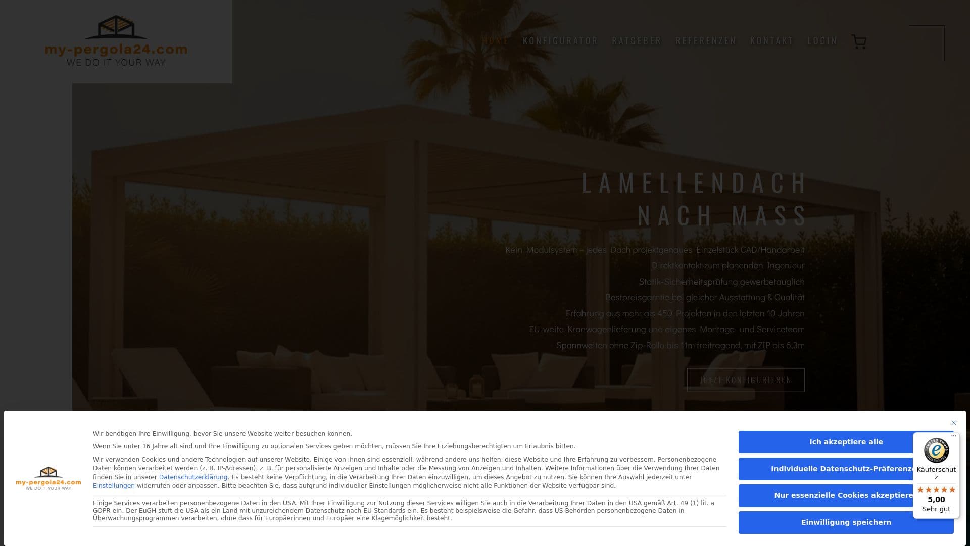 my-pergola24.com - 2Mountain-Development GmbH - Lamellendach-Terrassendach nach Maß