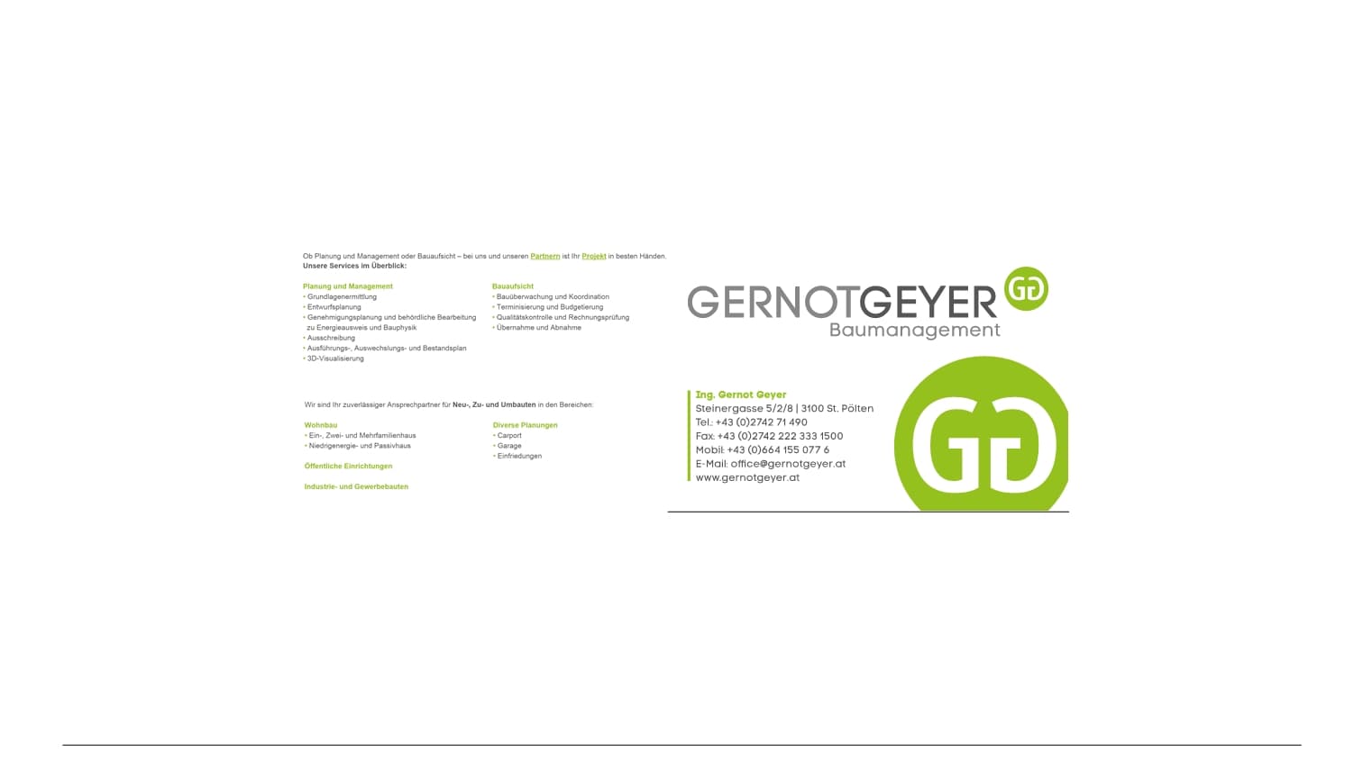 Ob Planung und Management oder Bauaufsicht – bei uns und unseren Partnern ist Ihr Projekt in besten Händen.