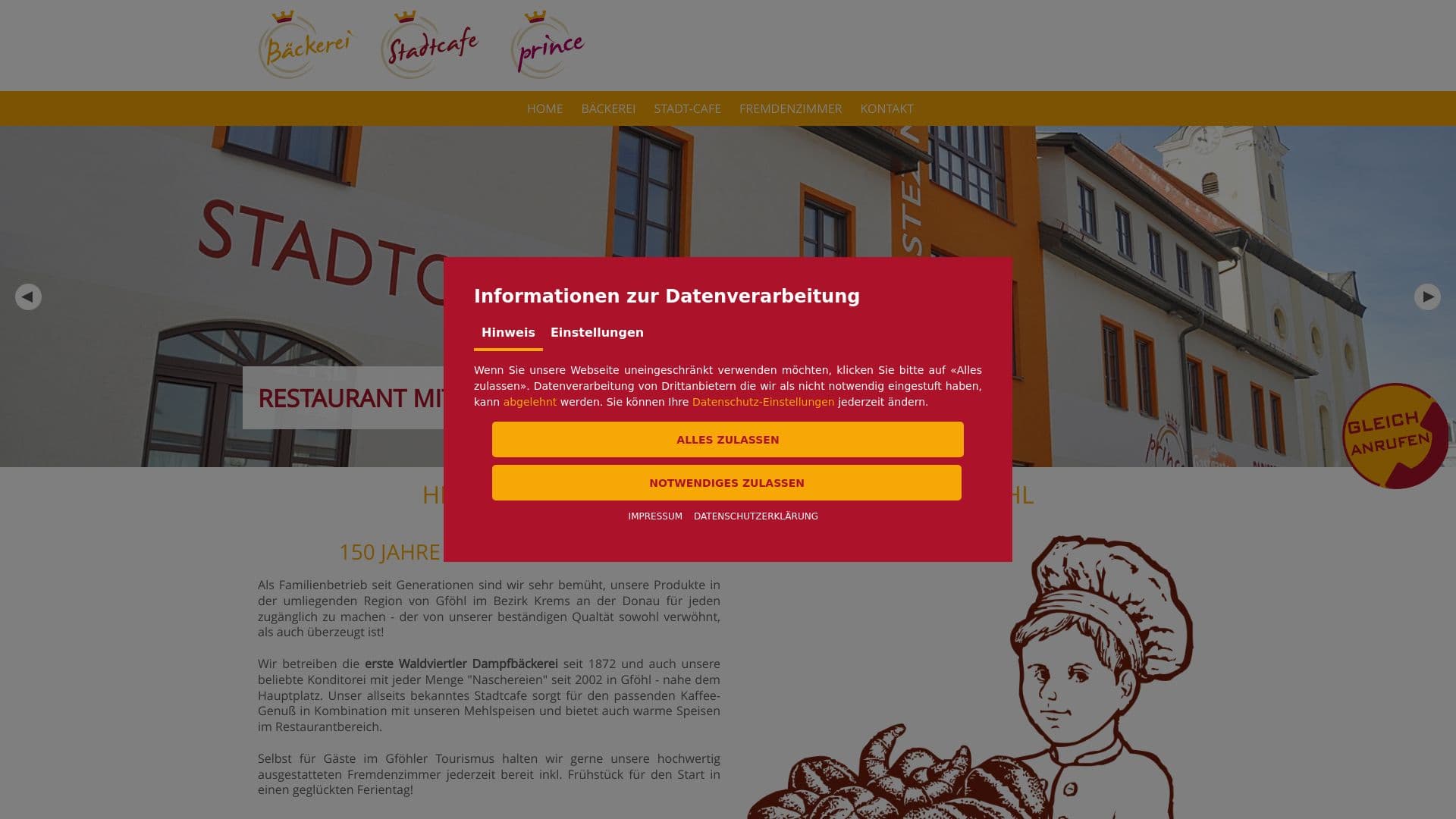 Prinz - Bäckerei und Stadtcafé mit Fremdenzimmer