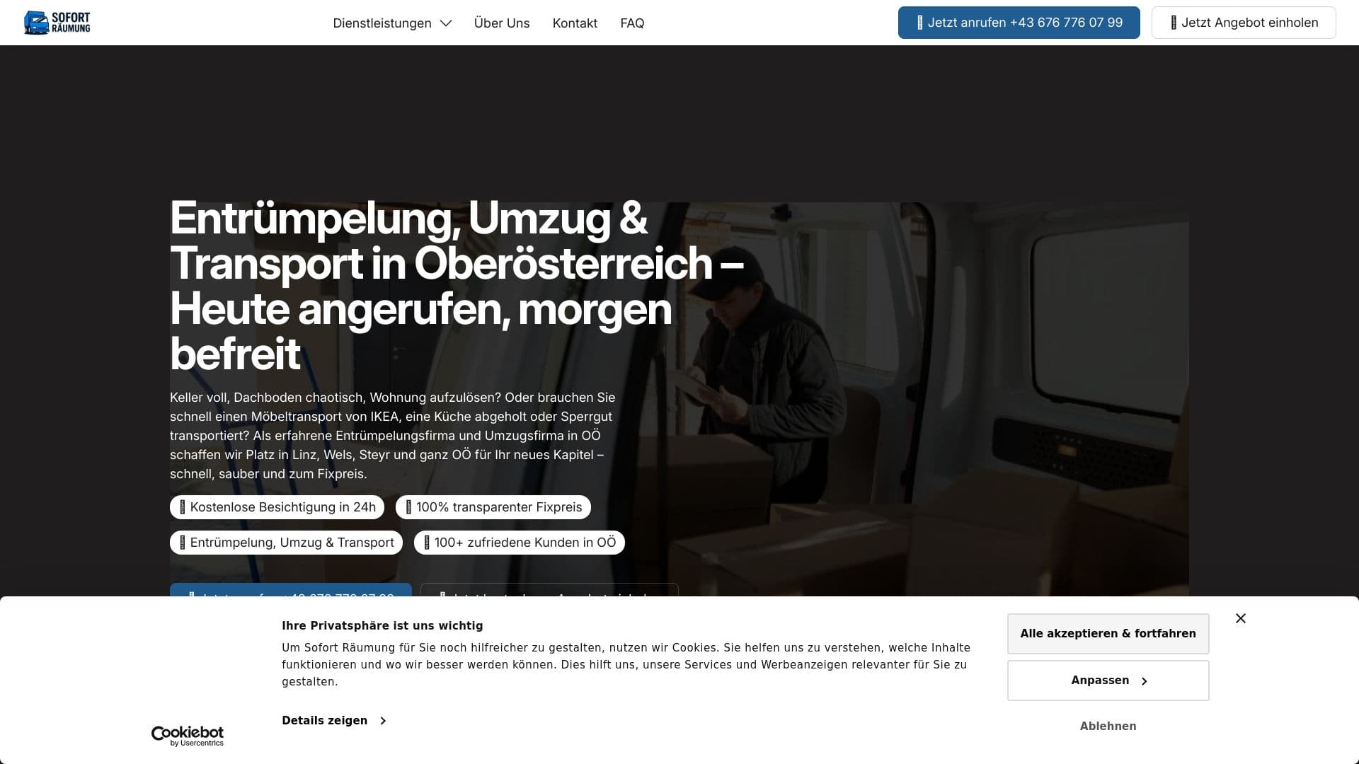 Sofort Räumung | Entrümpelung, Umzug & Transport Oberösterreich