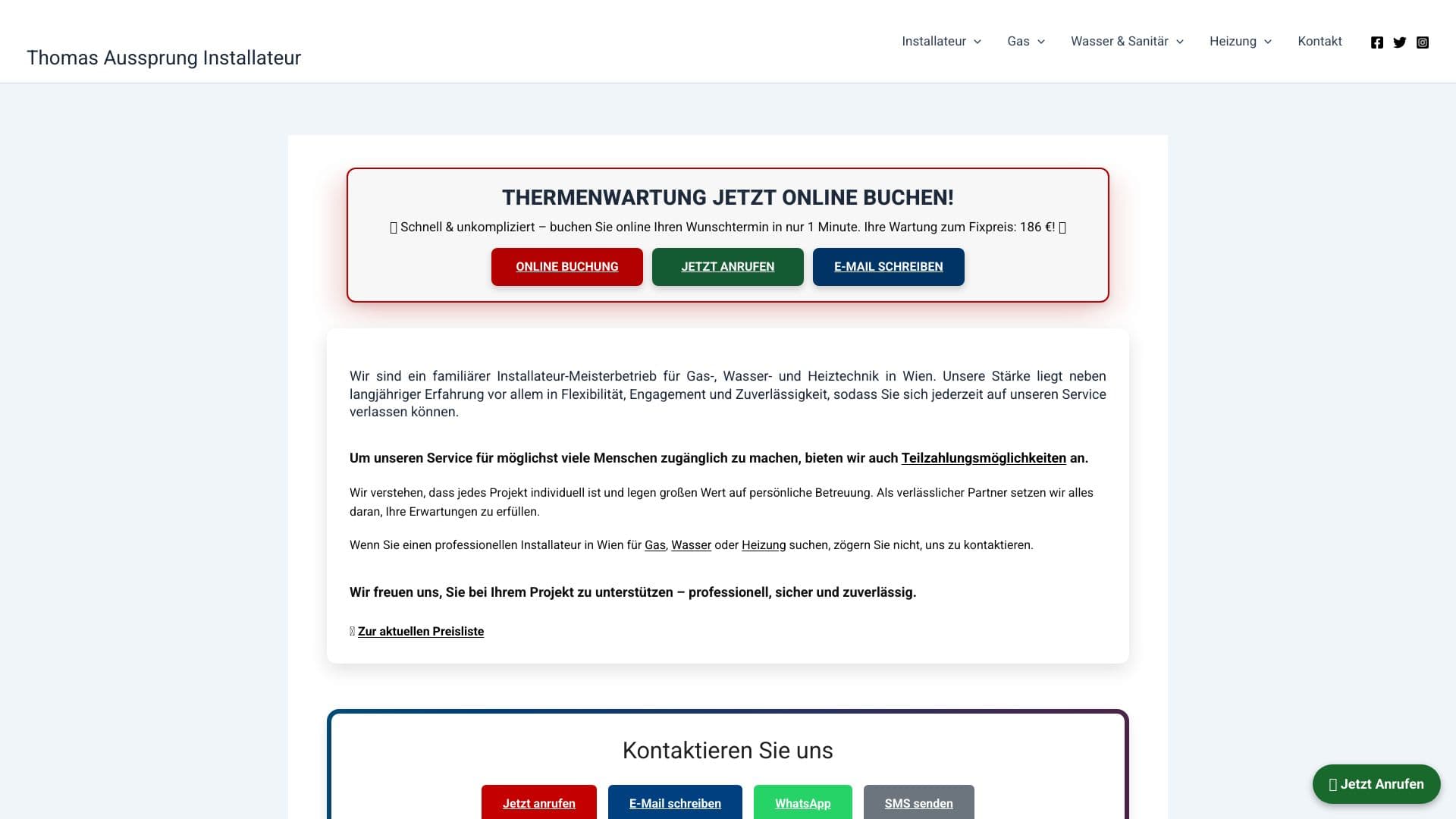 Thomas Aussprung Gas Wasser Heizung Installateur